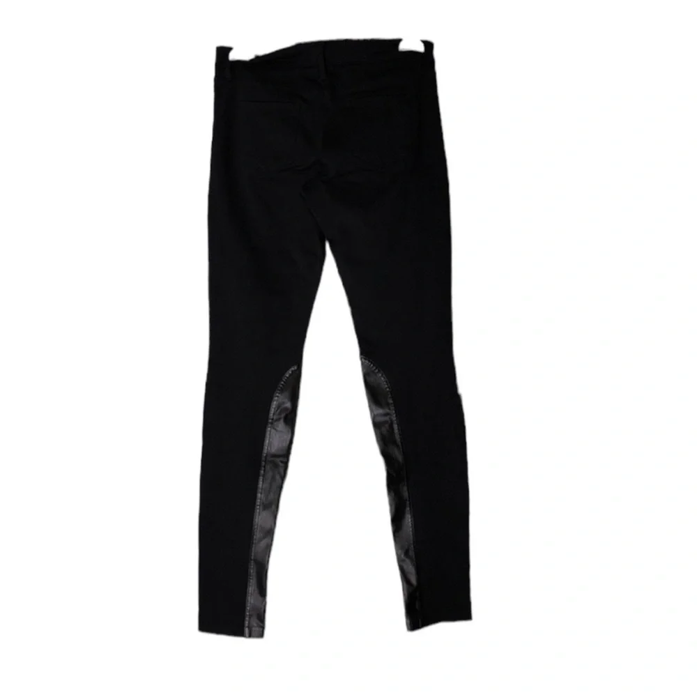J. CREW “The Gigi Pant” Equestrian Style Faux Leather Knit Pants in Black Size 2